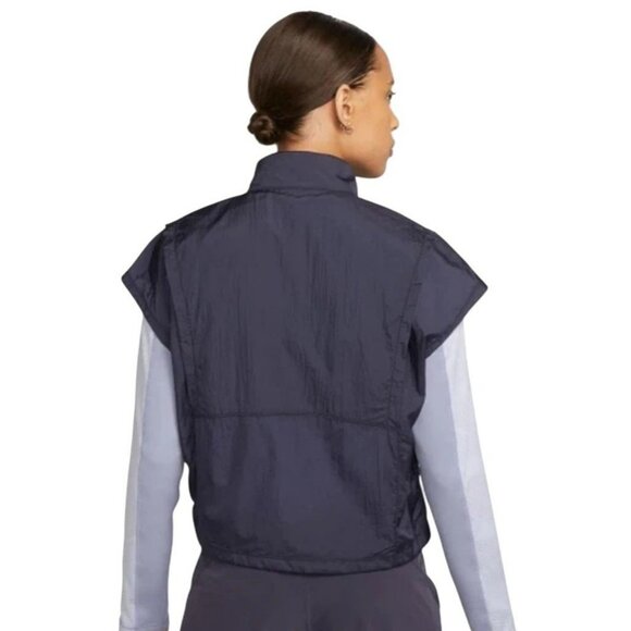 Nike Training City Ready Repel Navy Short Sleeve Jacket Vest Women's Large NEW - Picture 2 of 13